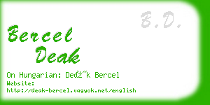 bercel deak business card
